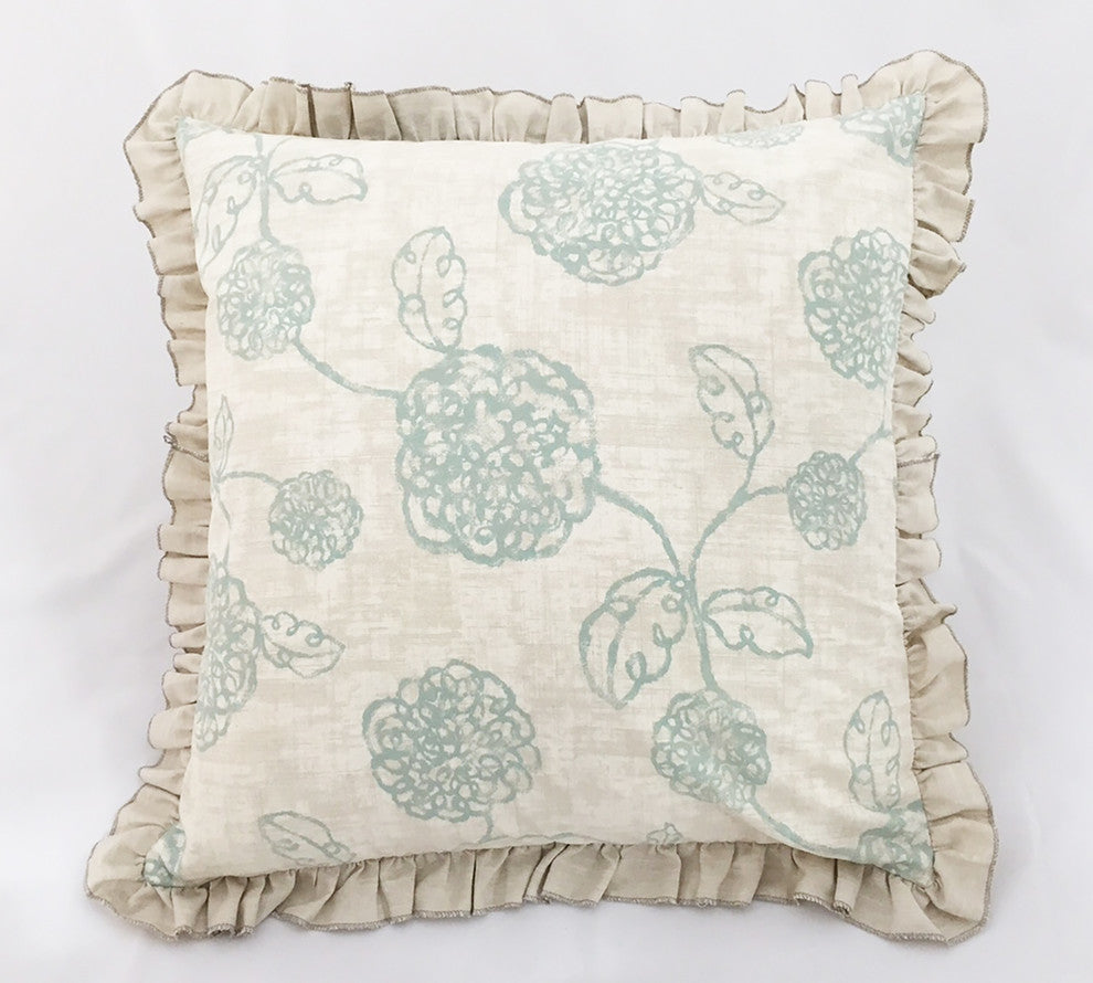 Euro Pillow in Amelia With Ruffle Trim