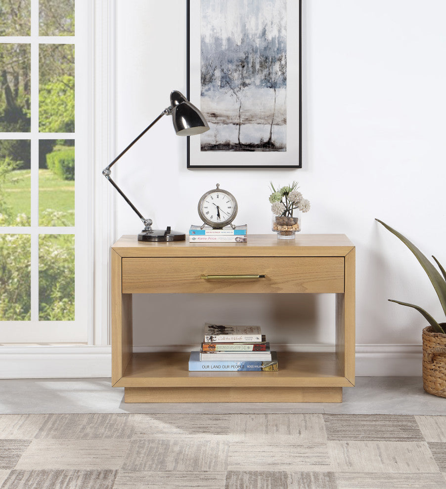 Avery Wood Veneer Night Stand, Oak