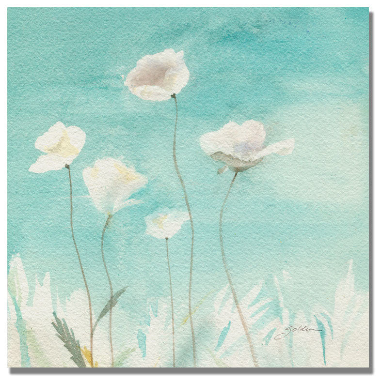 'White Poppies' Canvas Art by Sheila Golden