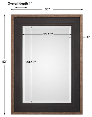 Uttermost Staveley Rustic Black Mirror 09377