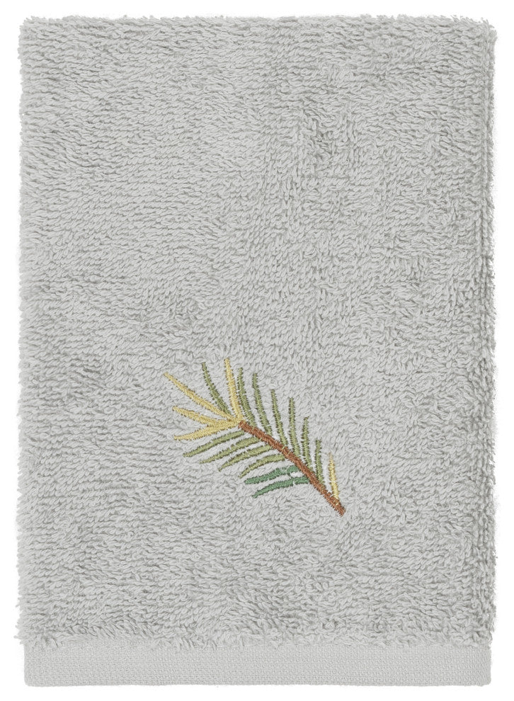 Linum Home Turkish Cotton Pierre 3-Piece Embellished Towel Set, Light Gray