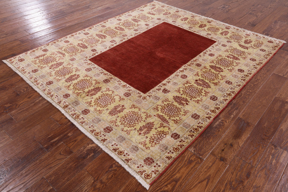 6' 3" X 7' 5" Chobi Peshawar Hand Knotted Wool Rug H9840