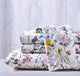 Bibb Home 4 Piece Printed Microfiber Sheet Set, Elegant Floral, Full