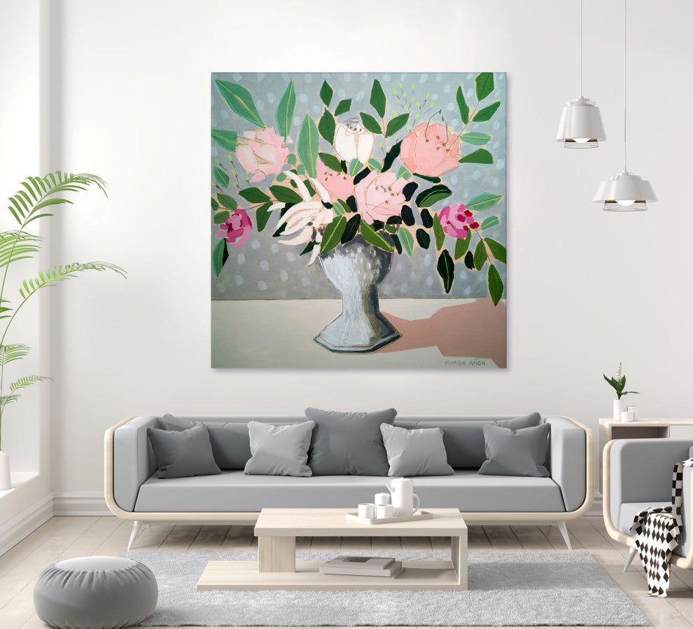Spring Florals 1 - 54 x 54 by Marisa Anon
