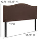 Upholstered Full Size Headboard With Decorative Nail Trim in Dark Brown Fabric
