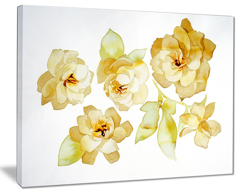 "Brown Flowers With White Shade" Canvas Print, 20"x12"