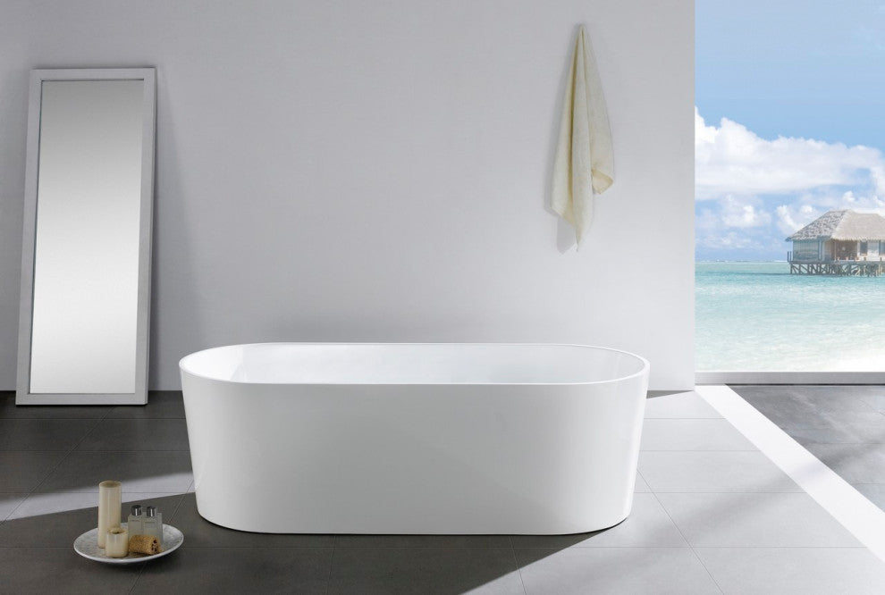 Kube Ovale 67" White Free Standing Bathtub