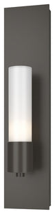 Pillar 1 Light Sconce, Dark Smoke Finish, Opal Glass