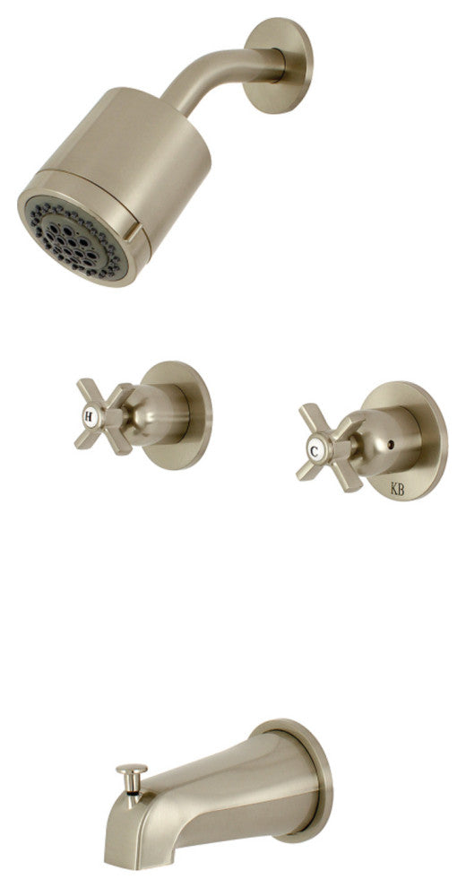 Kingston Brass Two-Handle Tub and Shower Faucet, Brushed Nickel