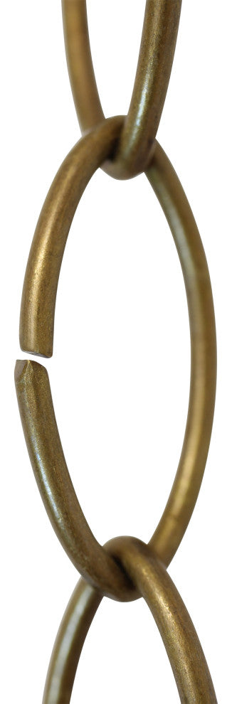 Brass Large Loop Chandelier Chain, 3', Antique Brass, U43