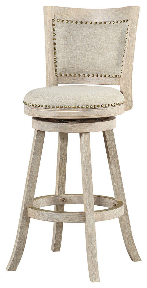 Melrose Swivel Stool, Ivory Wire-Brush, Bar Height