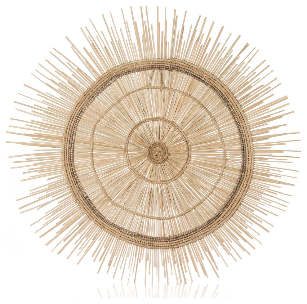 Palm Sun Circle, Artisan Crafted, Malawi, Natural, 35.5"