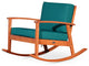 DTY Outdoor Living Longs Peak Eucalyptus Rocker w/ Cushions, Natural Oil, Dark G