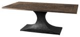 79x39 Rectangular Brown Solid Wood Top With Black Metal Base Dining Table