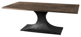 79x39 Rectangular Brown Solid Wood Top With Black Metal Base Dining Table