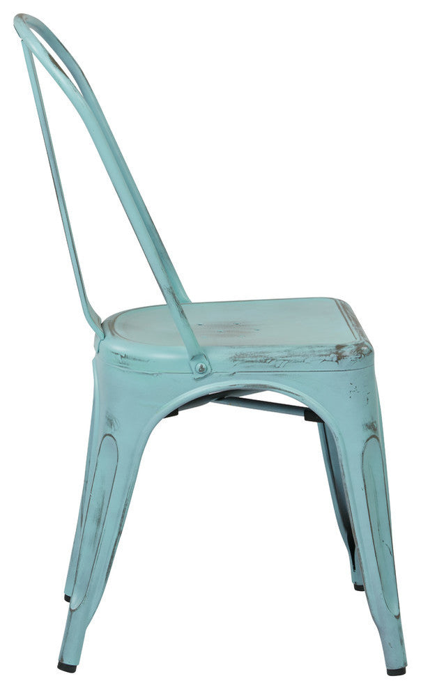 Bristow Armless Chair, Antique Sky Blue, 2 Pack