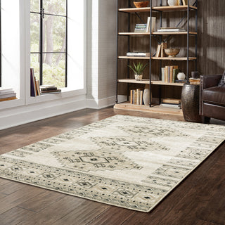 Garson Border Diamonds Area Rug, Ivory, 9'10"x12'10"