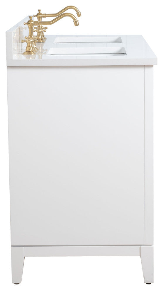 Vanity Art Bathroom Vanity With Sink, White, 54" Double