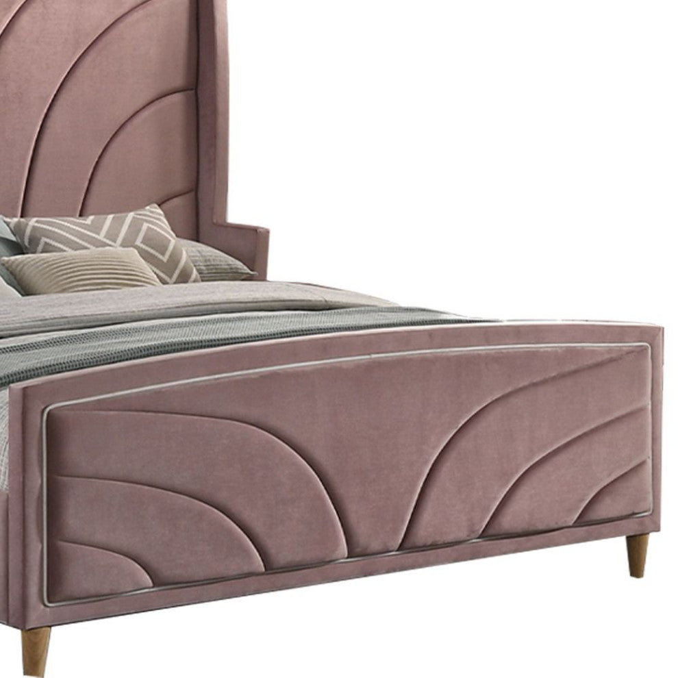 ACME Salonia Queen Bed, Pink Velvet