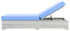 Lounge Chair Chaise, Rattan, Wicker, Gray Blue, Modern, Outdoor Patio Cafe