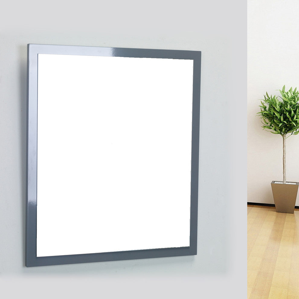 Eviva Reflection 24" Gray Full Framed Bathroom Wall Mirror
