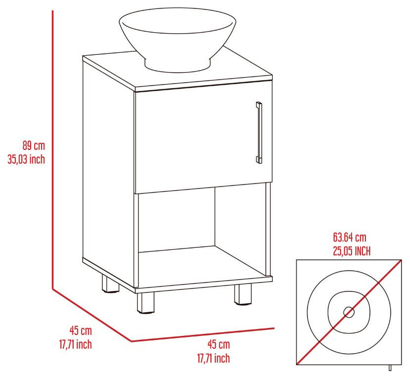 DEPOT E-SHOP Pittsburgh Single Bathroom Vanity with Sink, Black