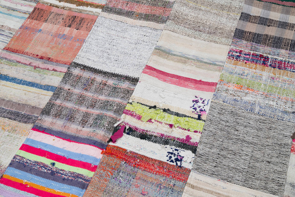 Rug N Carpet - Handmade Turkish 7' 9'' x 9' 10'' Tribal Patchwork Kilim Rug