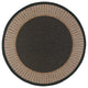 Elgin Transitional Striped Border Black/Gold Round Indoor/Outdoor Area Rug, 5'