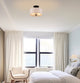 Kira Home Addison 13" Ceiling Light, Off-White Fabric Drum Shade, Bronze