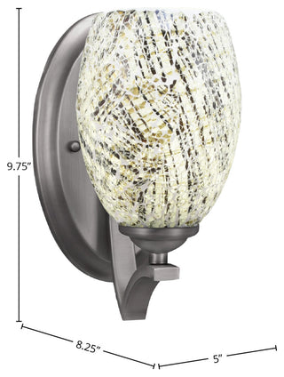 Zilo Wall Sconce, Graphite, 5" Natural Fusion Glass