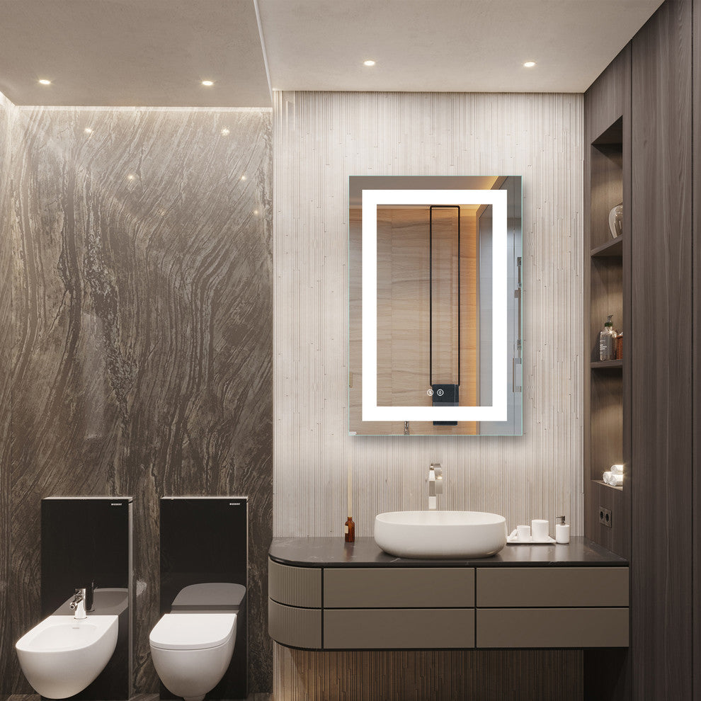 Vanity LED Lighted Backlit Wall Mounted Bathroom  Mirror, 24x36", 2 Buttons
