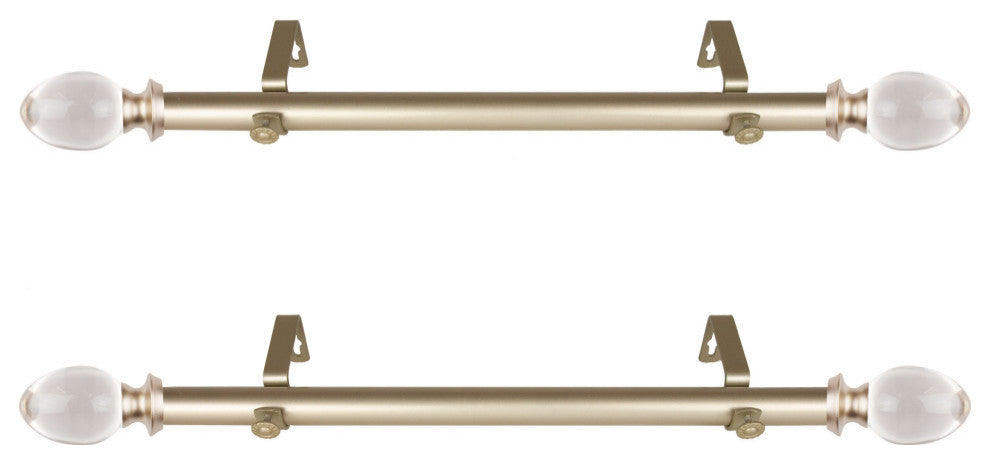 Jaya Side Curtain Rods 12-20", Light Gold