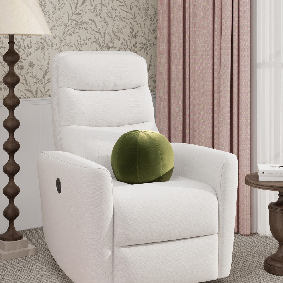 Luna 12" Round Sphere Accent Ball Throw Pillow, Olive Green