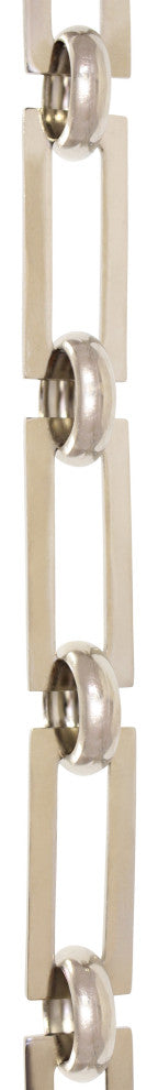 RCH Hardware Brass Rectangle Chandelier Chain, 3', Polished Nickel, U55
