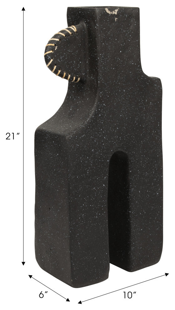 Ecomix, 21"H Abstract Vase, Black