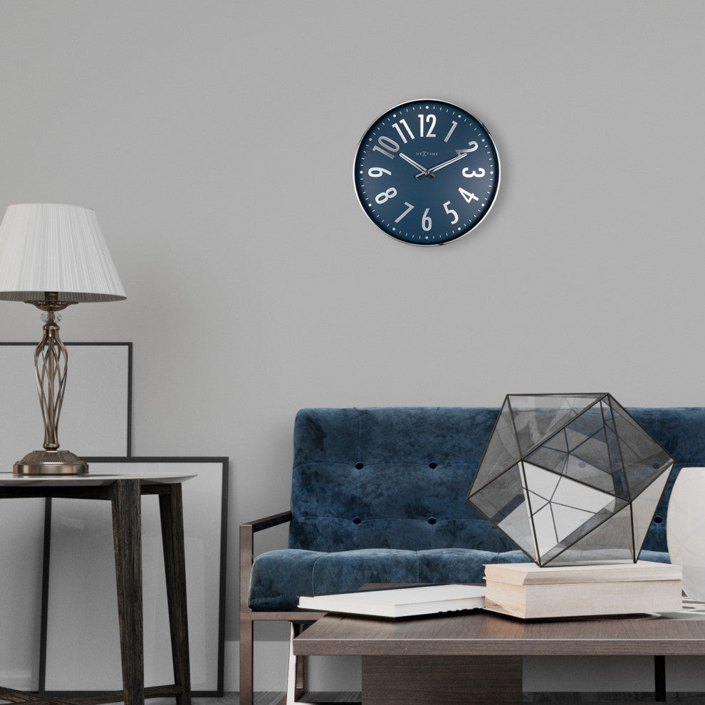 Alchemy 16" Metal Wall Clock, Blue