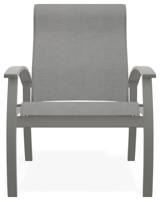 Belle Isle Sling Adjustable Outdoor Dining Chair, Alloy/Snow