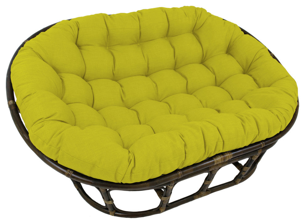 65"X48" Solid Outdoor Spun Polyester Double Papasan Cushion, Lime