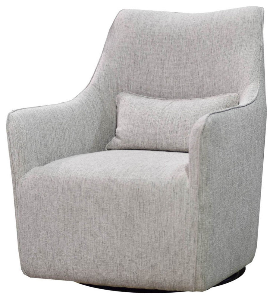 Lounge Upholstered Swivel Chair, Woven Linen