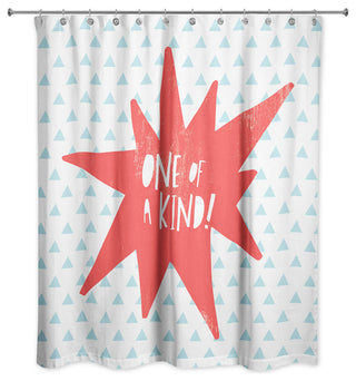 One of a Kind Red Design 71x74 Shower Curtain