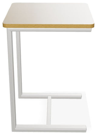 17.5" Square Rustic Outdoor End Table, Snow