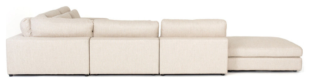 Four Hands Bloor 5-Piece Sectional Set With Ottoman, Essence Natural