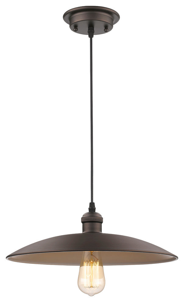Ironclad 1-Light Rubbed Bronze Ceiling Mini Pendant 14"