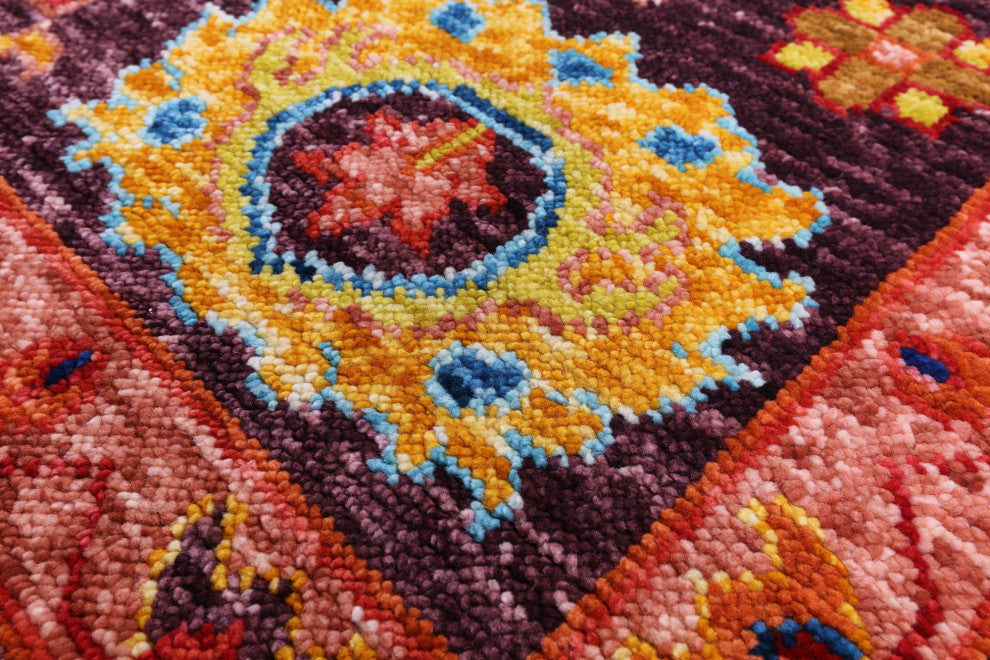 9' Square Hand-Knotted Turkish Oushak Wool Rug - Q16070
