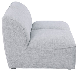 Miramar Linen Textured Fabric Upholstered 2-Piece Modular Sofa, Grey