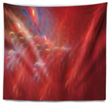 Mystic Red Thunder Sky Abstract Wall Tapestry, 80"x68"