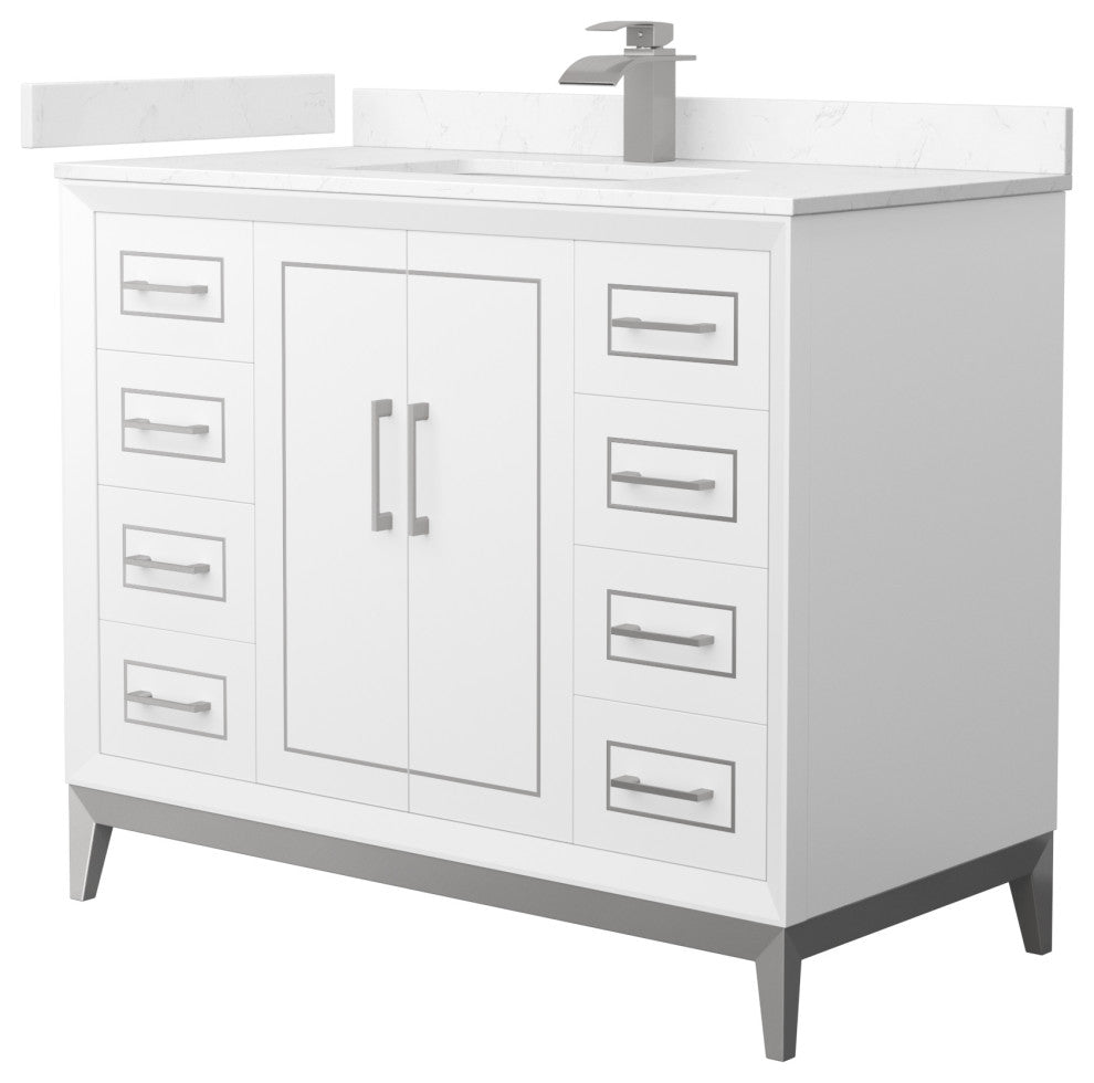 Marlena 42" Single Vanity, Cultured Top, Nickel Trim