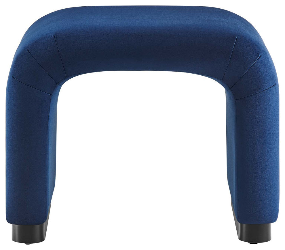 Koda Performance Velvet Waterfall Stool - Black Midnight Blue