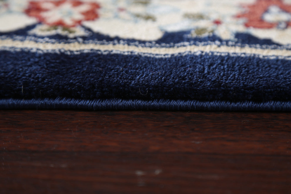 Blue Floral Medallion Transitional Turkish Rug Oriental Carpet 10x10