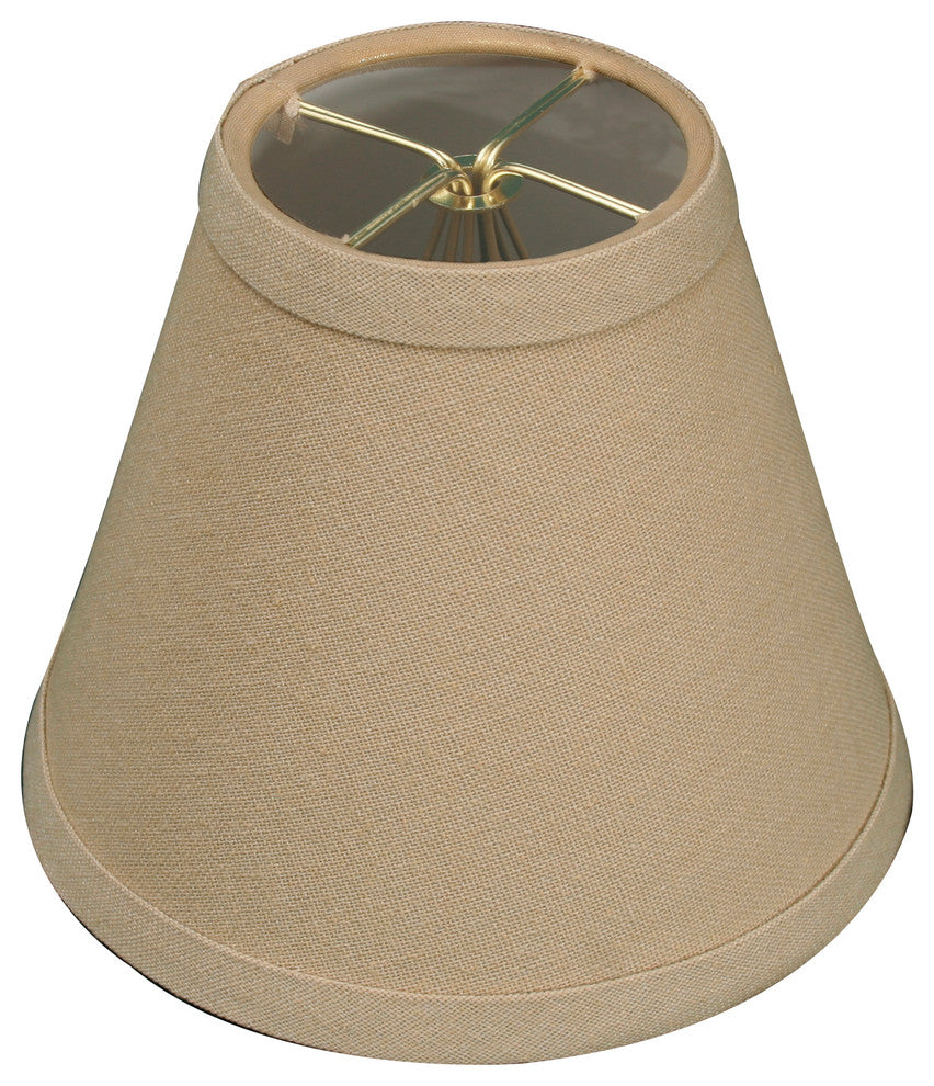 6" Linen Beige Hardback Empire Chandelier Shade, 3"x6"x4.5", Single